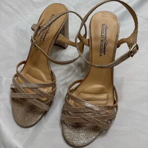Badgley Mischka Gold Strappy Heels – Evening / Formal Sandals